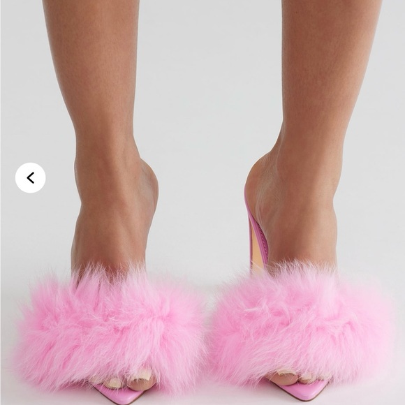 Fashion Nova Pink Furry Women's Heels - Picture 6 of 6